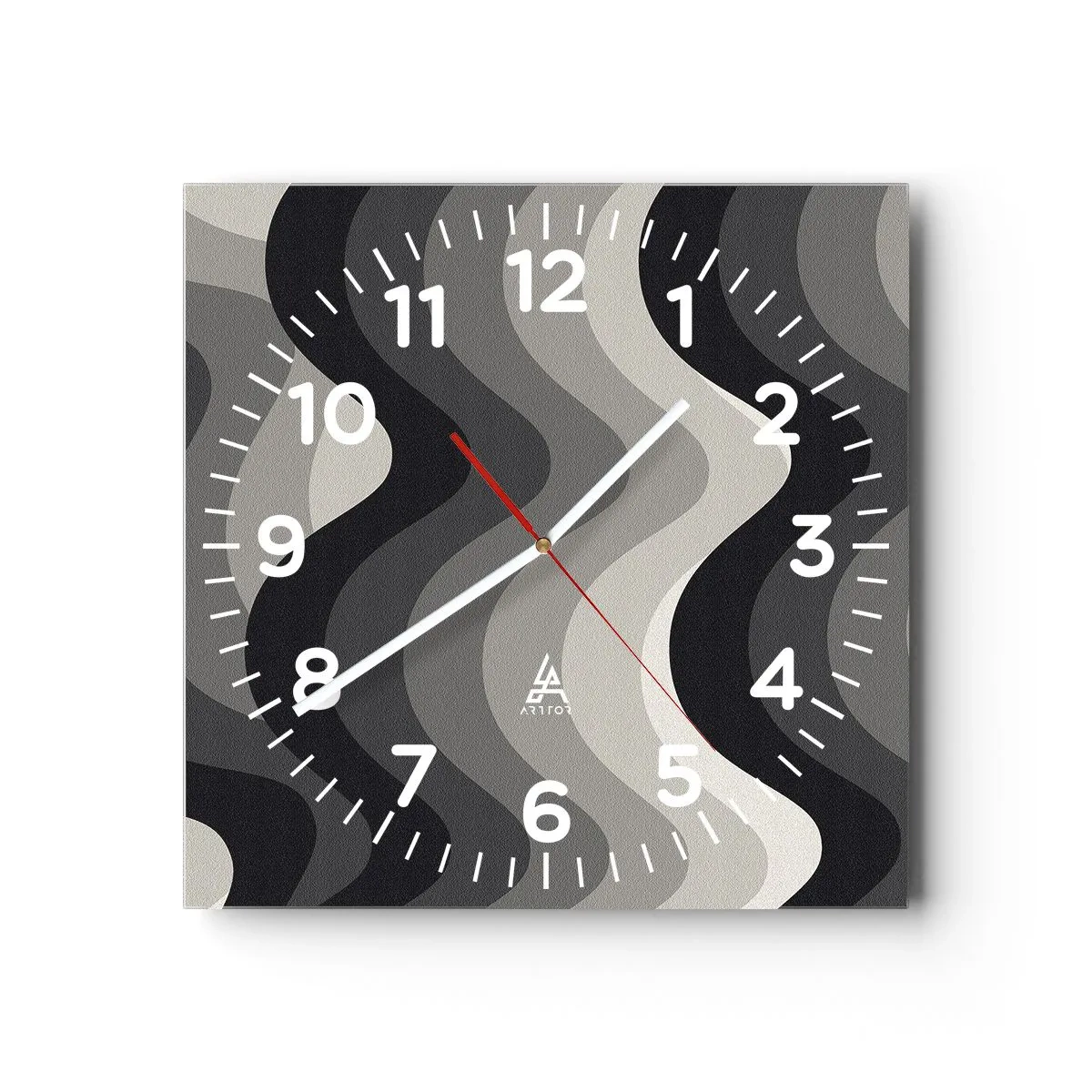 Orologio da parete - Orologio in Vetro - Un'onda dopo l'altra - 40x40 cm