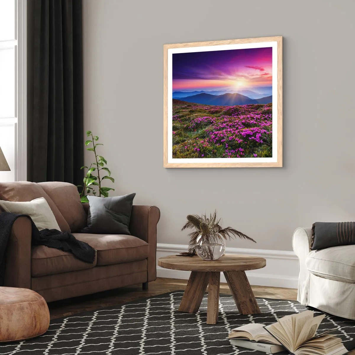 Poster in cornice rovere chiaro - Il profumo dei fiori freschi del campo - 30x30 cm