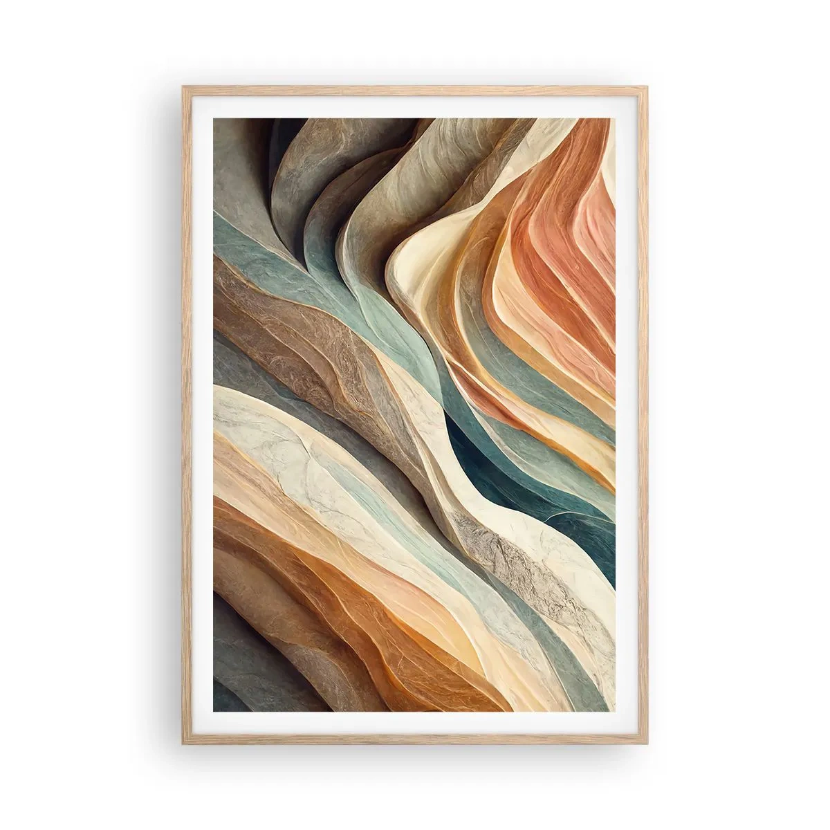 Poster in cornice rovere chiaro - L'attimo prima del cambiamento - 70x100 cm