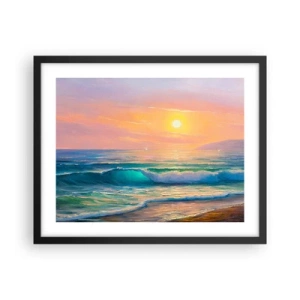 Poster in cornice nera - Il canto turchese delle onde - 50x40 cm