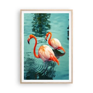 Poster in cornice rovere chiaro - Adesso siamo di moda - 70x100 cm