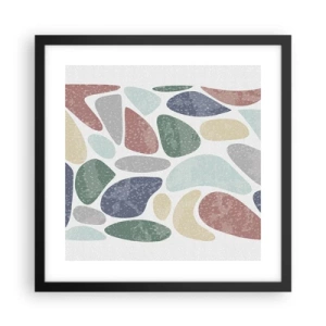Poster in cornice nera - Mosaico di colori incipriati - 40x40 cm
