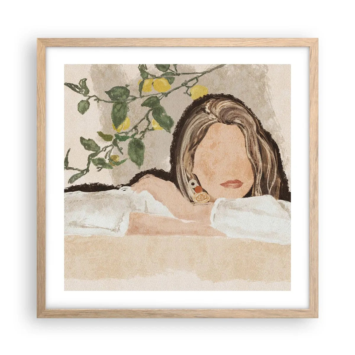 Poster in cornice rovere chiaro - Bellezza del sud - 50x50 cm