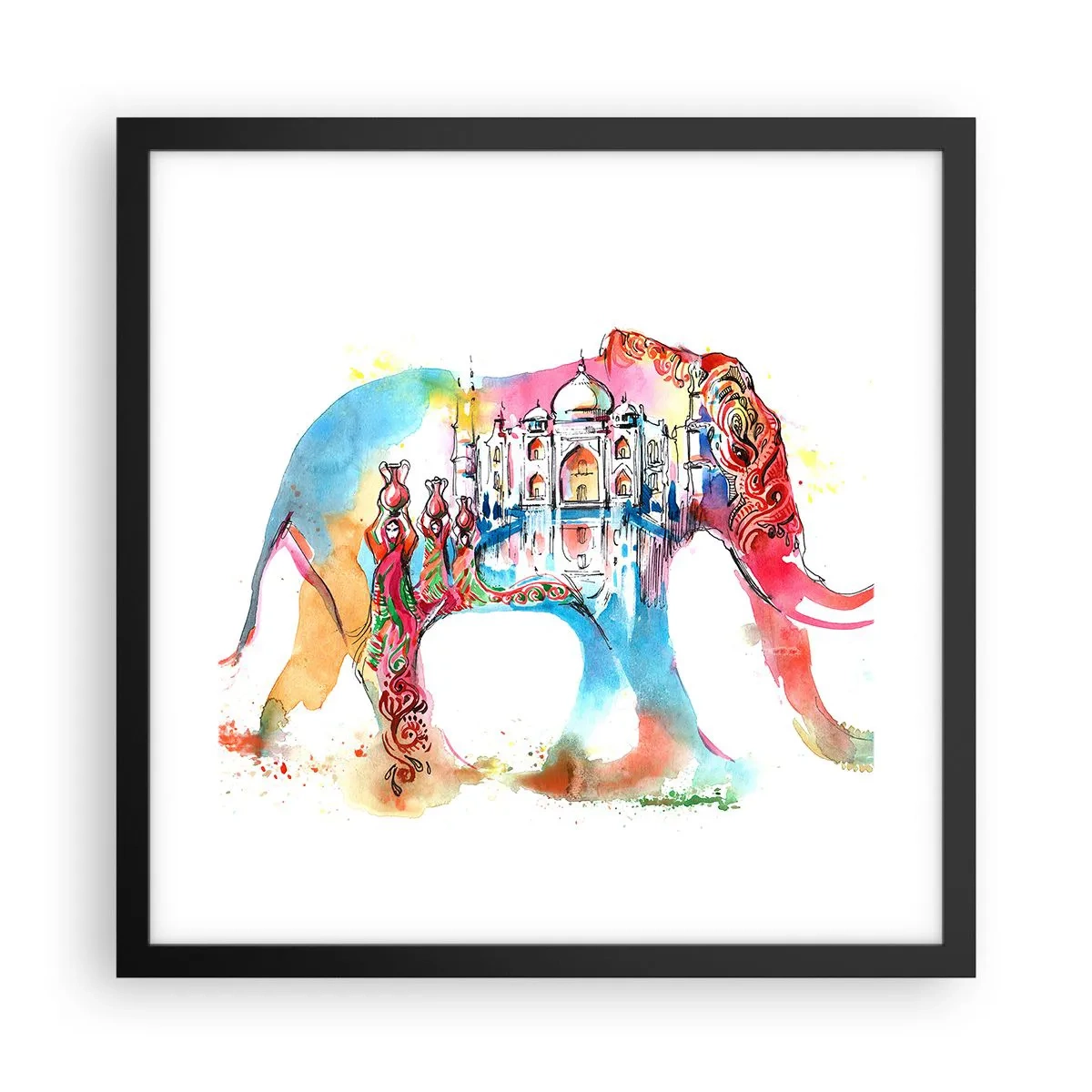 Poster in cornice nera - India: aura d'amore - 40x40 cm