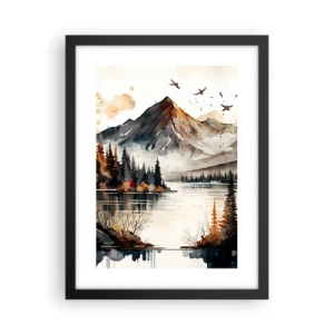 Poster in cornice nera - L'autunno dorato sui monti - 30x40 cm