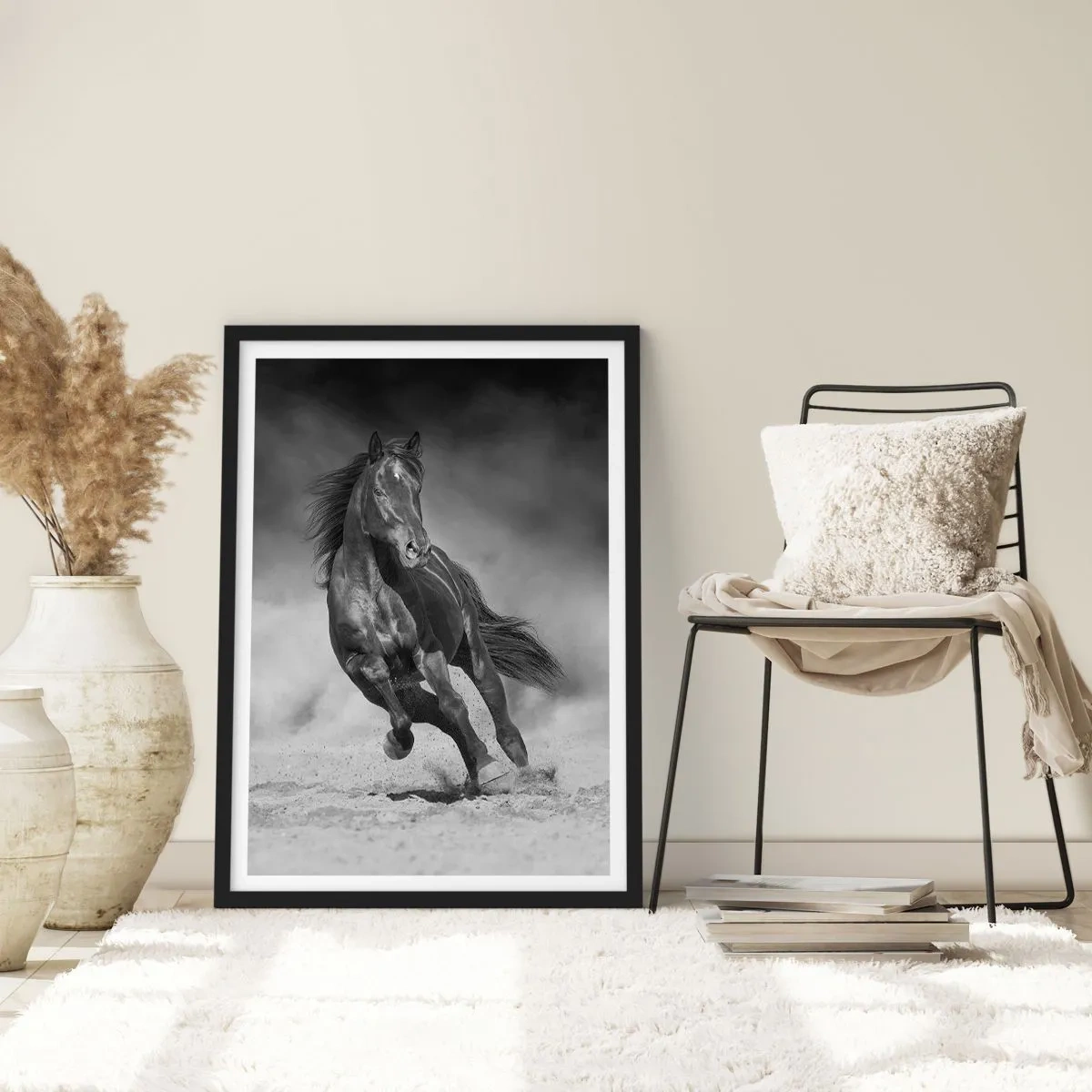 Poster in cornice nera - Un outsider in una corsa dinamica - 50x70cm - Degno dell'emiro - Decorazione murale moderna per soggiorno e camera da letto ARTTOR