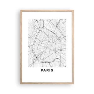 Poster in cornice rovere chiaro - Il fiore di Parigi - 50x70 cm