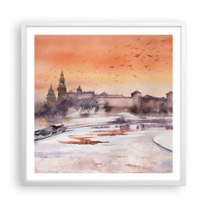 Poster in cornice bianca - Tramonto reale - 60x60 cm