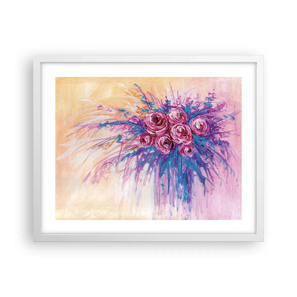 Poster in cornice bianca - Fontana rosa - 50x40 cm