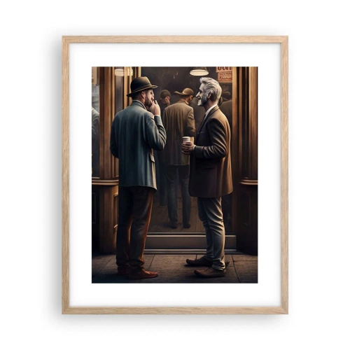 Poster in cornice rovere chiaro - Il buon momento della giornata - 40x50 cm