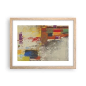 Poster in cornice rovere chiaro - Geometria dei colori - 40x30 cm
