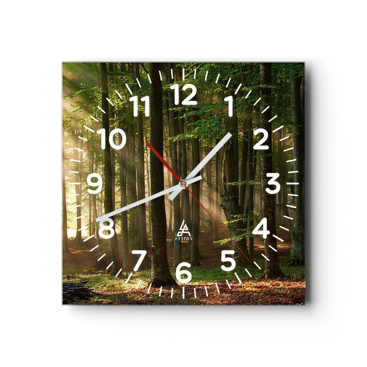 Orologio da parete - Orologio in Vetro - Raggiante in un mattino di primavera - 40x40 cm