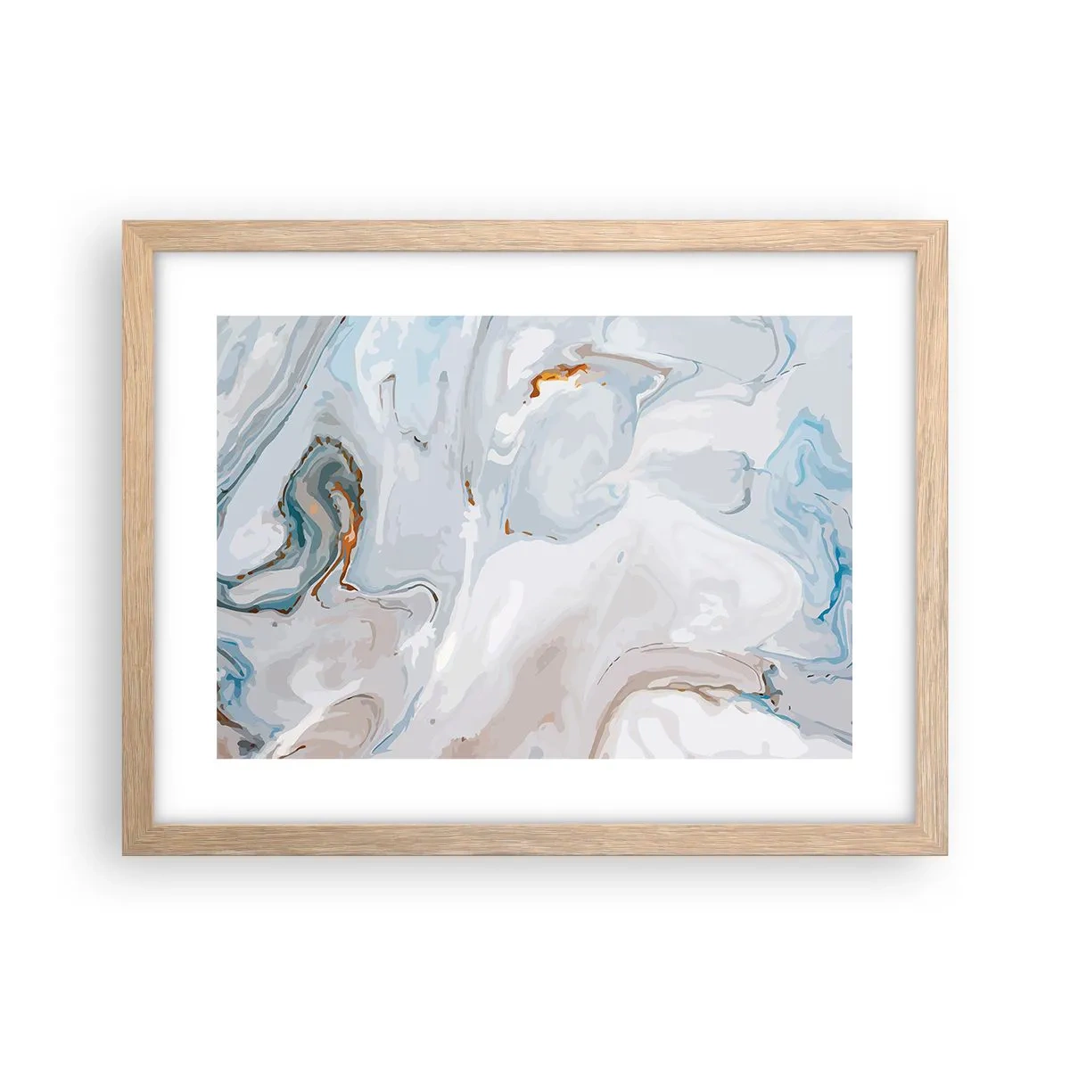 Poster in cornice rovere chiaro - Bianchi sovrapposti - 40x30 cm