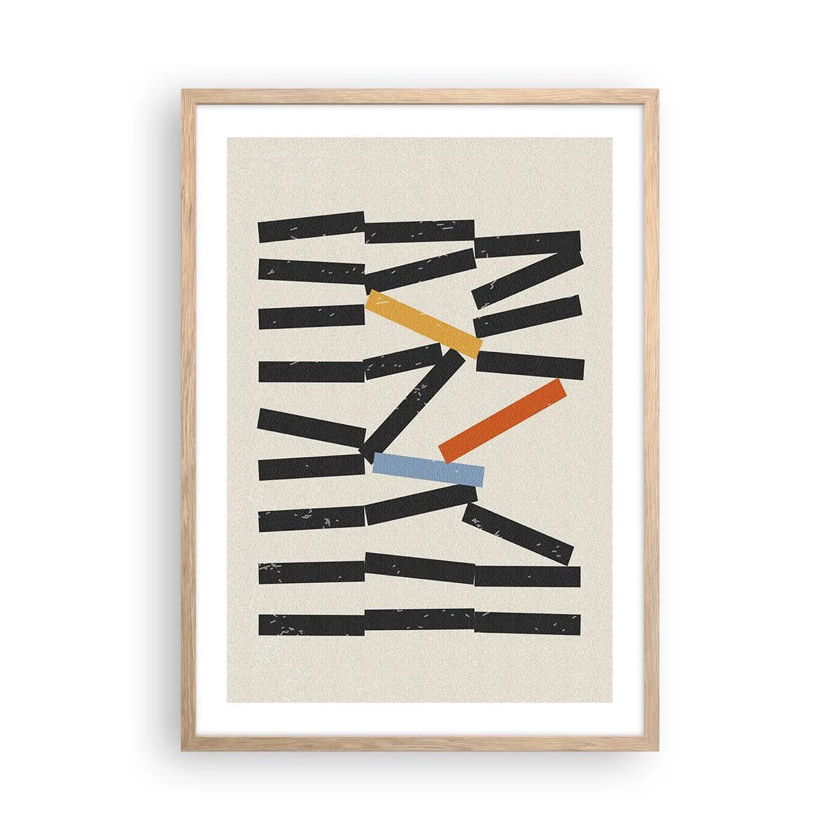 Poster in cornice rovere chiaro - Composizione: domino - 50x70 cm