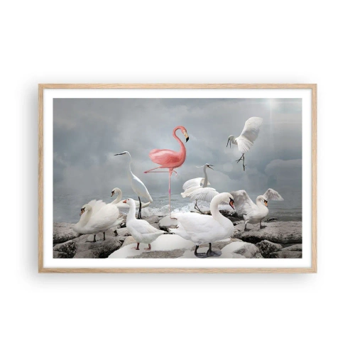 Poster in cornice rovere chiaro - Come sono arrivato qui? - 91x61 cm