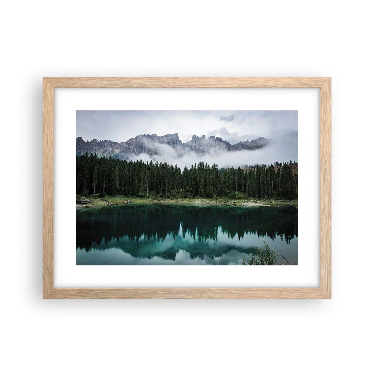 Poster in cornice rovere chiaro - Silenzio, non svegliamo l'acqua che dorme... - 40x30 cm