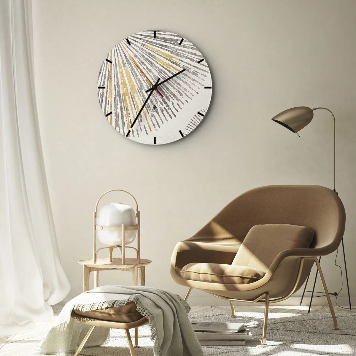Orologio da parete - Orologio in Vetro - La bellezza dei raggi - 30x30 cm