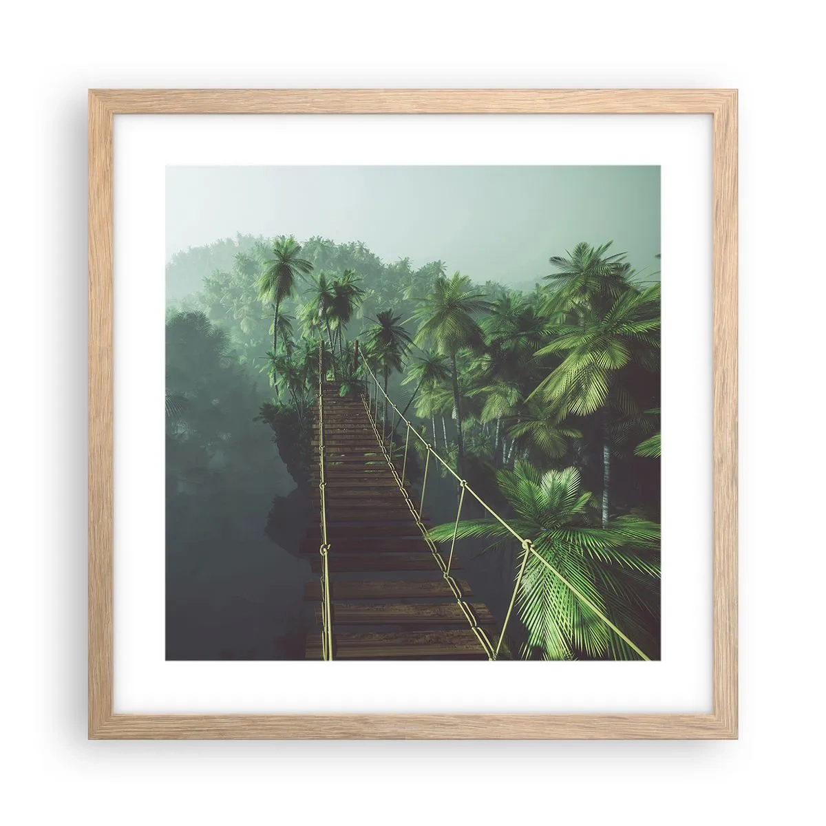 Poster in cornice rovere chiaro - Nel vortice del verde - 40x40 cm