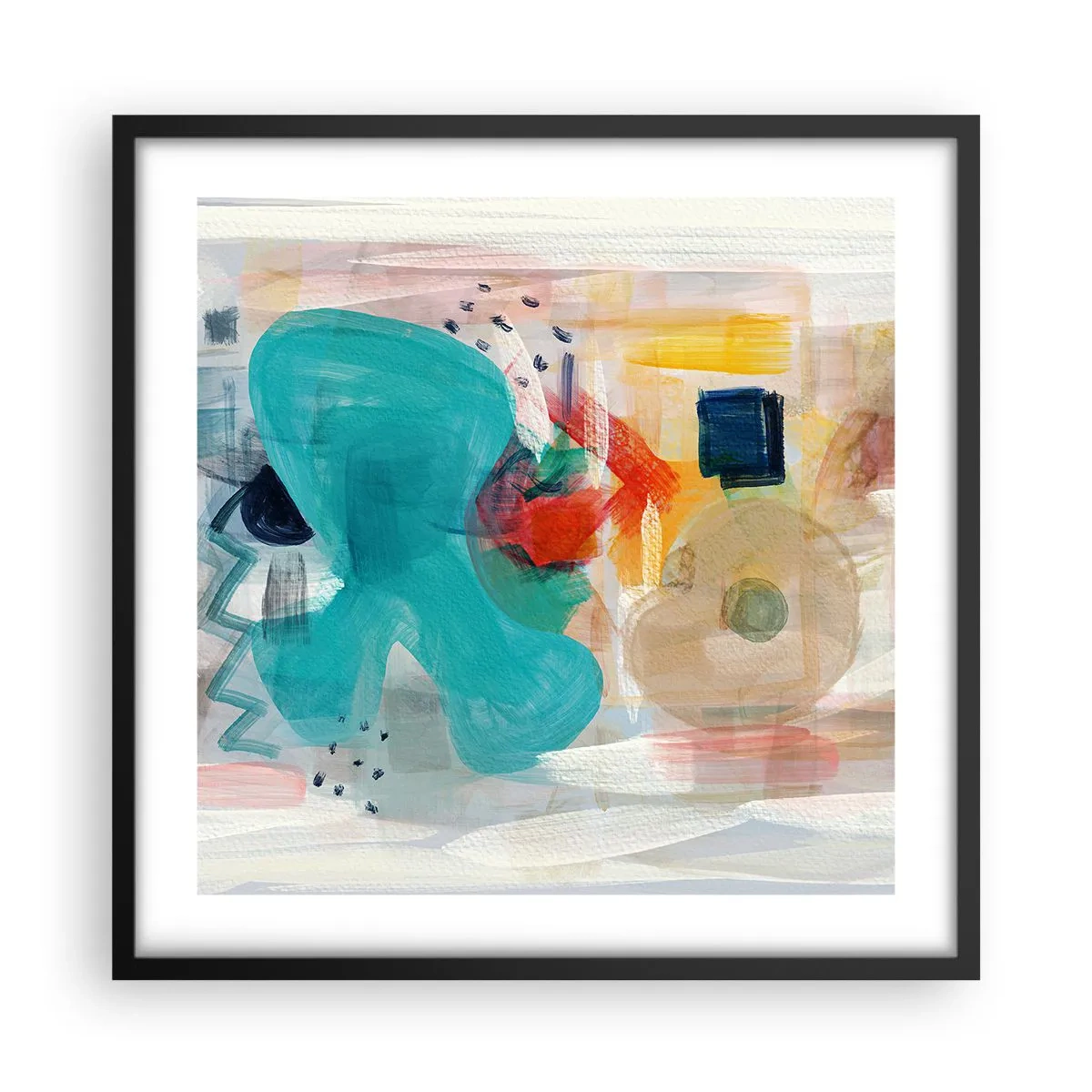 Poster in cornice nera - Il gioco dei colori - 50x50 cm