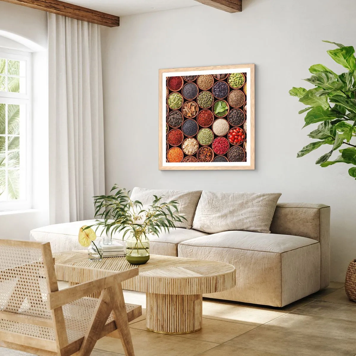 Poster in cornice rovere chiaro - Tutti i gusti del mondo - 60x60 cm