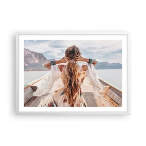 Poster in cornice bianca - In cammino verso la felicità - 70x50 cm