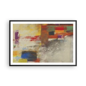 Poster in cornice nera - Geometria dei colori - 91x61 cm
