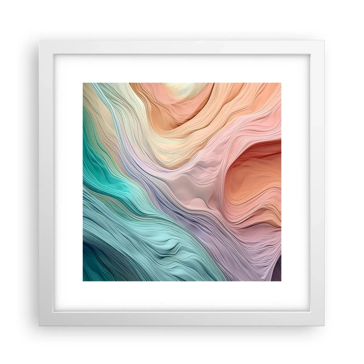 Poster in cornice bianca - Onda arcobaleno - 30x30 cm