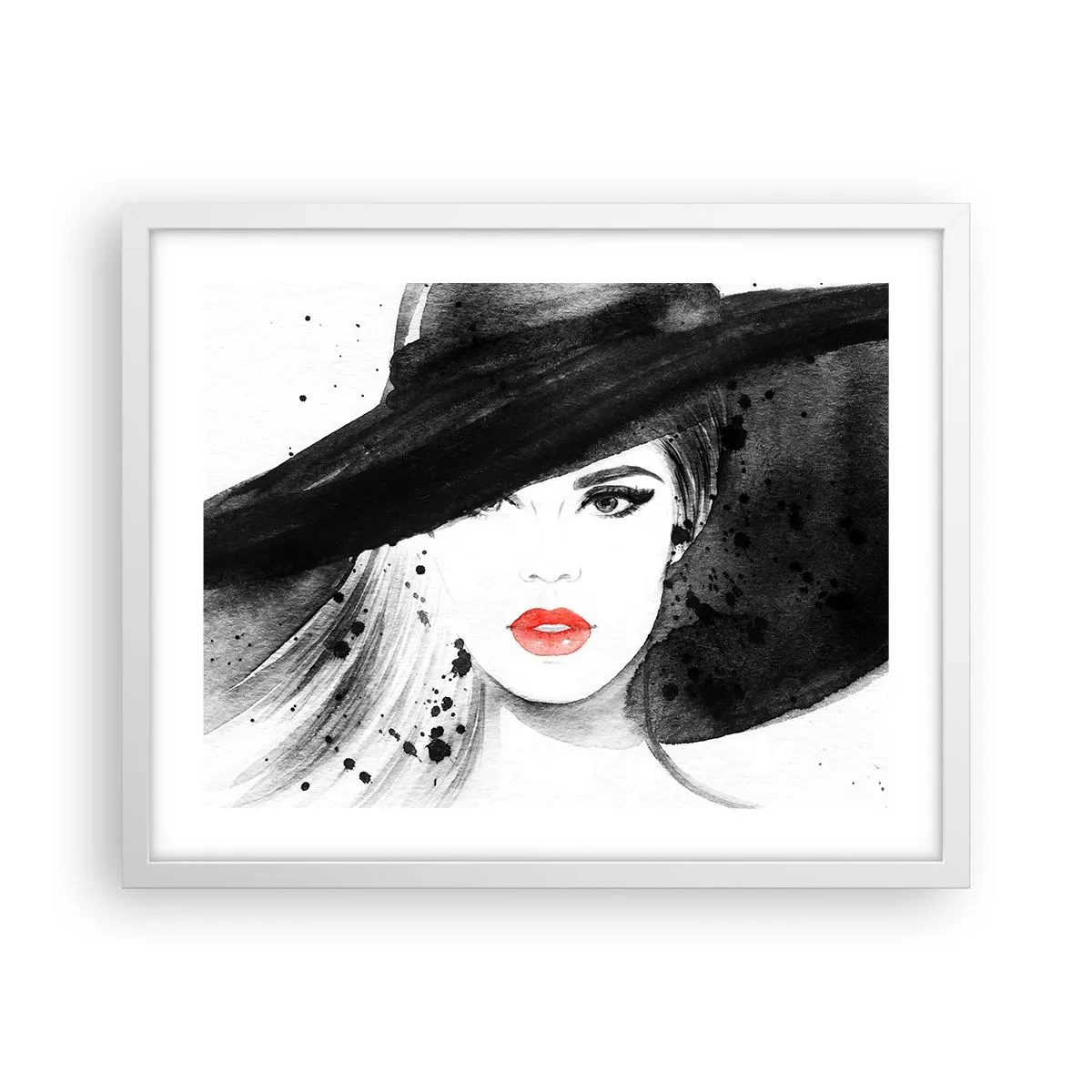 Poster in cornice bianca - Donna in nero - 50x40 cm