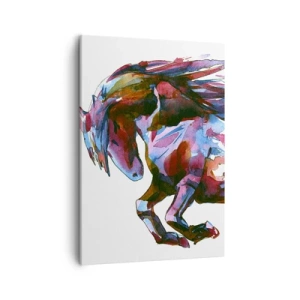Quadro su tela - Stampe su Tela - Un cavallo dai colori astratti e dinamici che simboleggia la libertà - 50x70cm - In estasi - Decorazione murale moderna per soggiorno e camera da letto ARTTOR