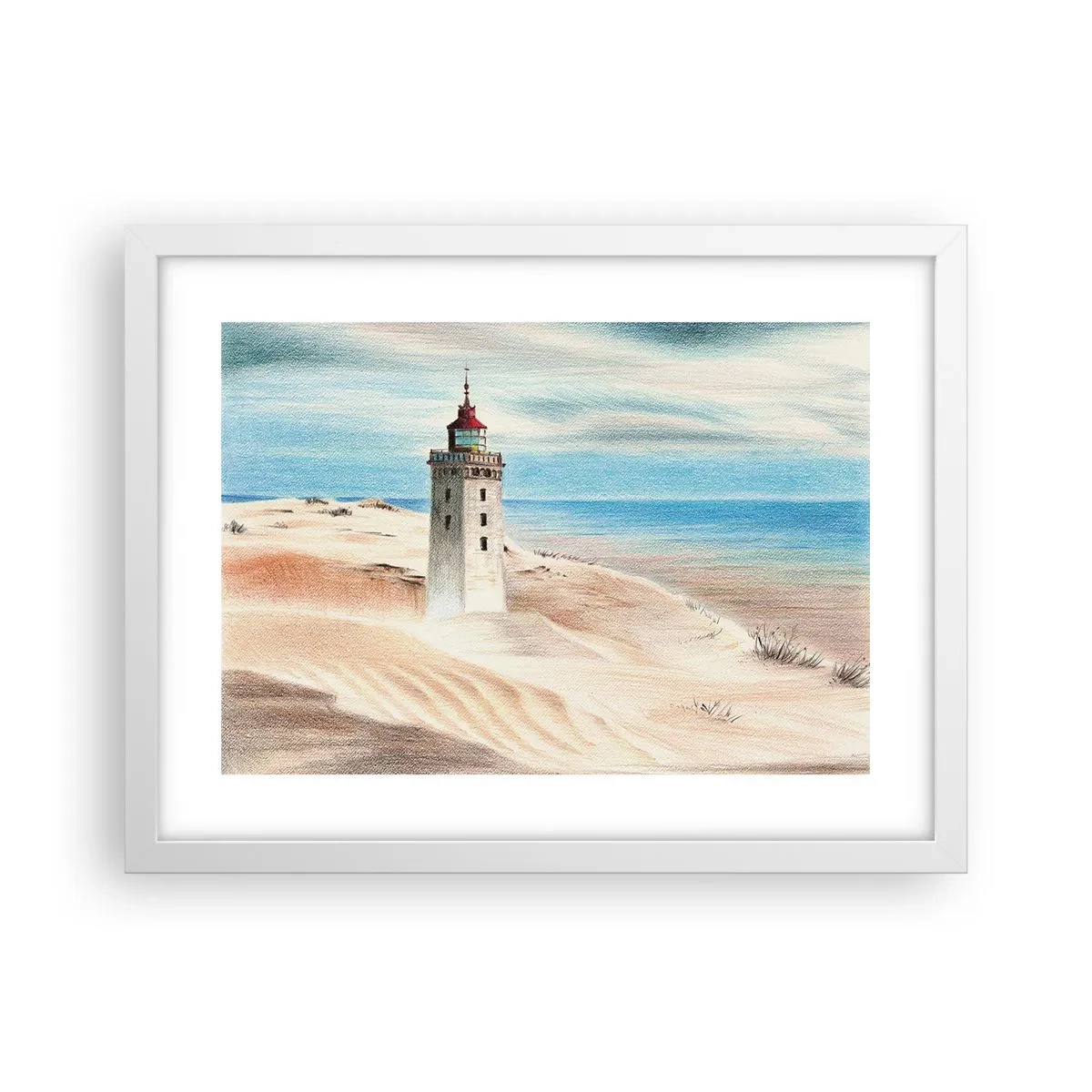 Poster in cornice bianca - Sempre guardando il mare - 40x30 cm