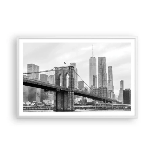 Poster in cornice bianca - Atmosfera di New York - 91x61 cm
