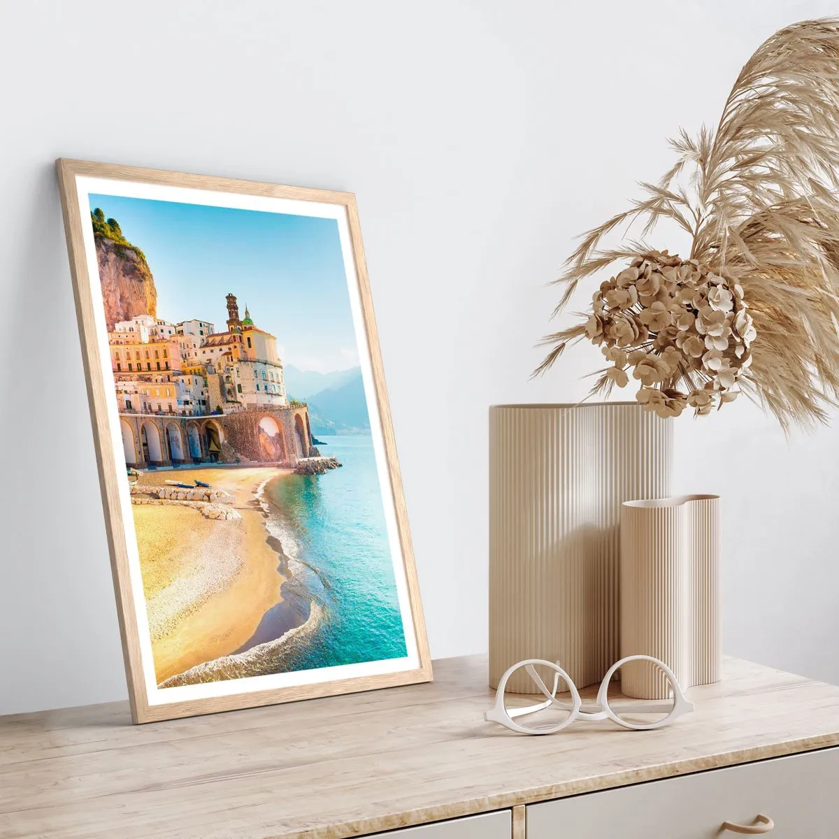 Poster in cornice rovere chiaro - La città incredibile - 70x100 cm