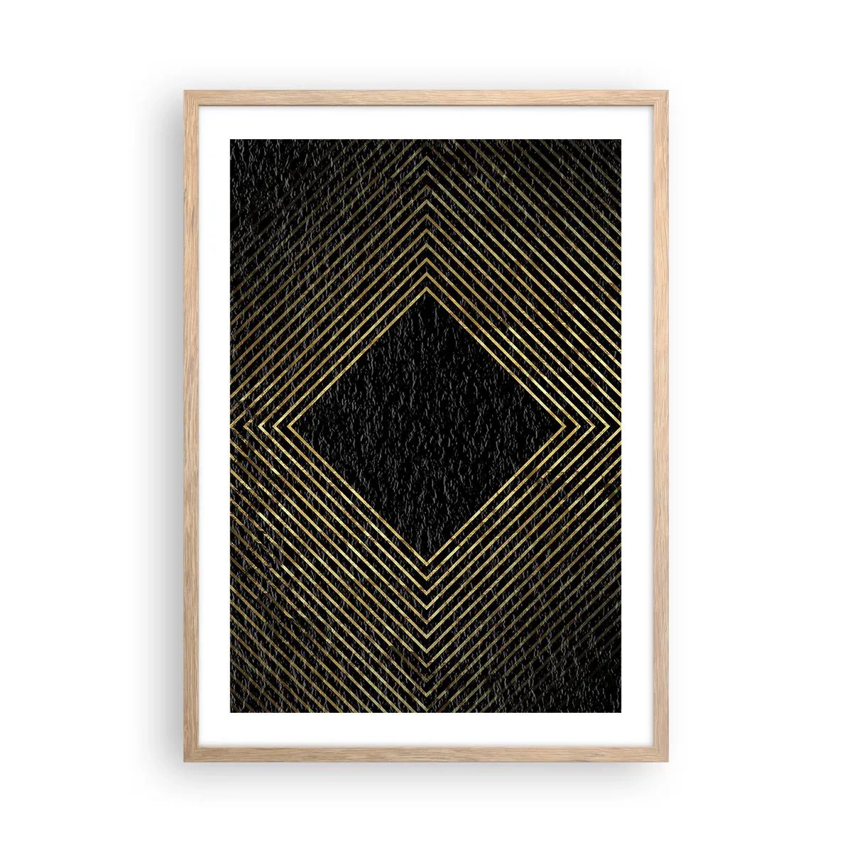 Poster in cornice rovere chiaro - Geometria in stile glamour - 50x70 cm