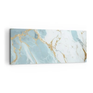 Quadro su tela - Stampe su Tela - Motivi in marmo blu e bianco con venature dorate aggiunte - 120x50cm - La ricchezza della pietra - Decorazione murale moderna per soggiorno e camera da letto ARTTOR