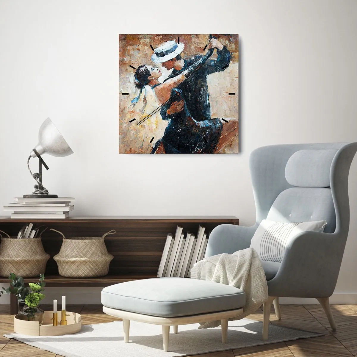 Orologio da parete - Orologio in Vetro - Alla Rodolfo Valentino - 40x40 cm