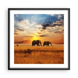 Poster in cornice nera - Passeggiata familiare - 50x50 cm