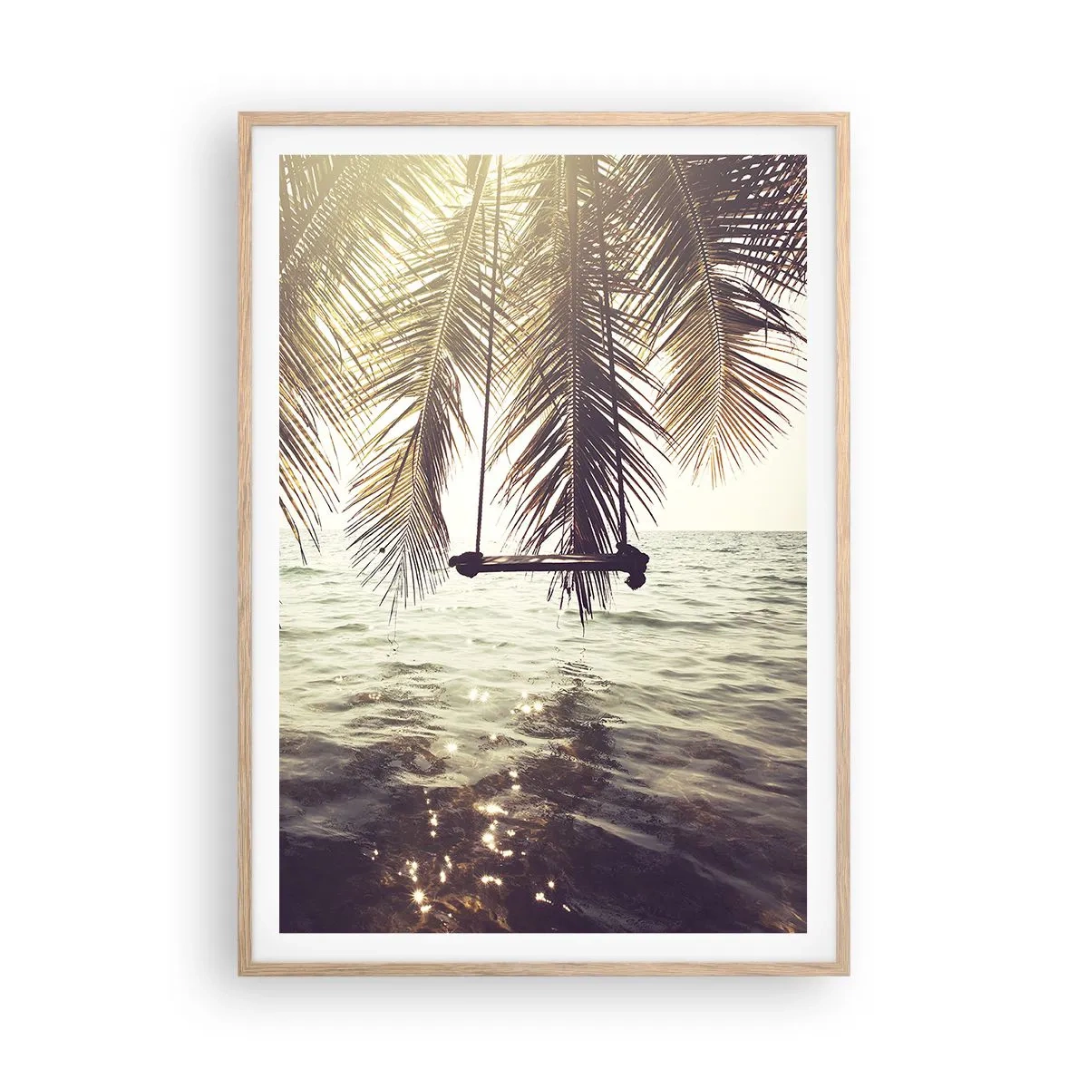 Poster in cornice rovere chiaro - Si può dondolare tra le nuvole a volontà - 70x100 cm