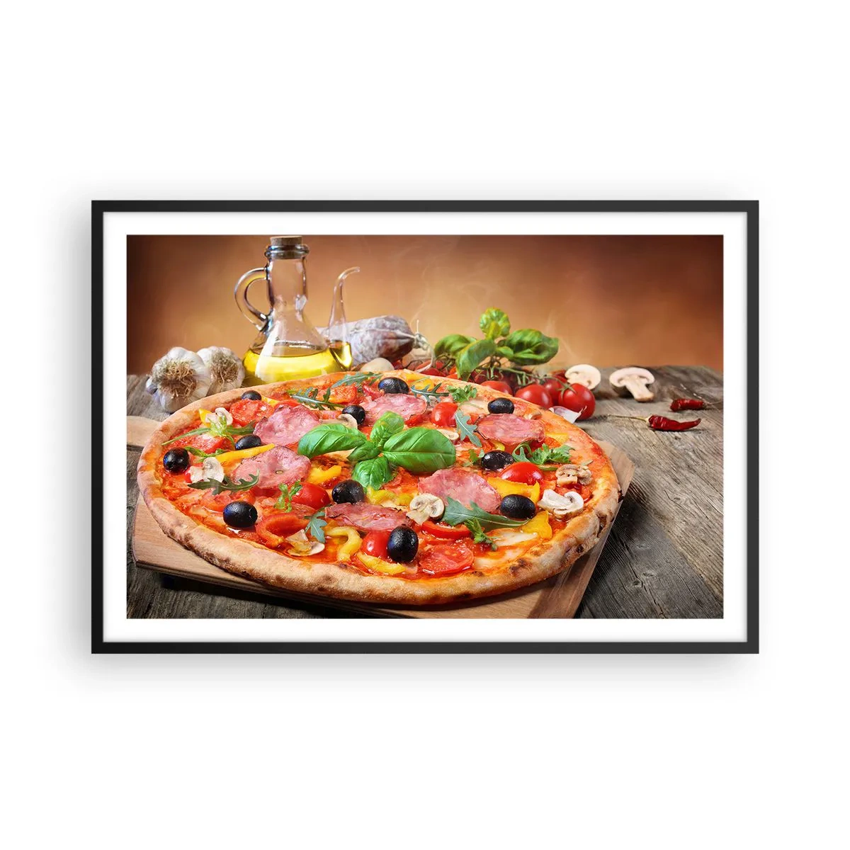 Poster in cornice nera - Con gusto veramente italiano - 91x61 cm