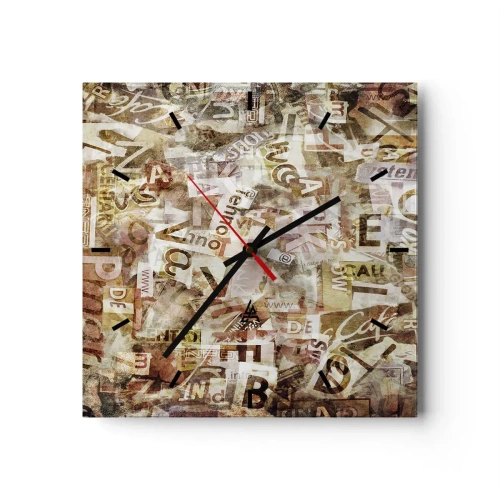 Orologio da parete - Orologio in Vetro - Unificando le chiacchiere - 40x40 cm