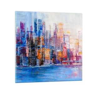 Quadro su vetro - Metropoli gioiosa - 70x70 cm