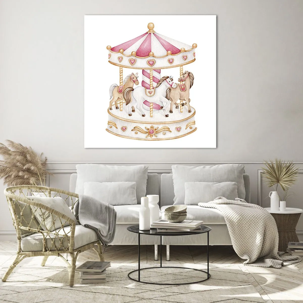 Quadro su vetro - Il dolce mondo dell'infanzia - 50x50 cm