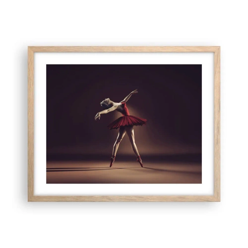 Poster in cornice rovere chiaro - Prima ballerina - 50x40 cm