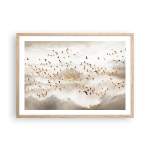 Poster in cornice rovere chiaro - È giunto il momento... - 70x50 cm