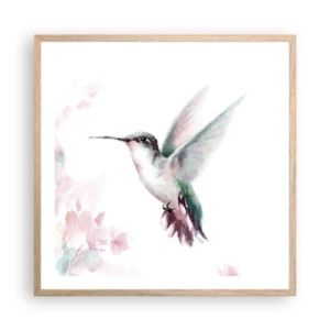 Poster in cornice rovere chiaro - Battito immobile - 60x60 cm