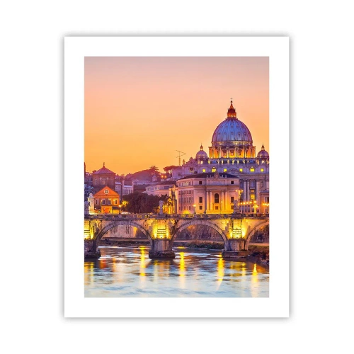 Poster - Tramonto sulla Città Eterna - 40x50 cm