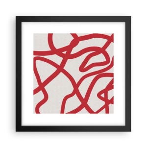 Poster in cornice nera - Rosso su bianco - 30x30 cm