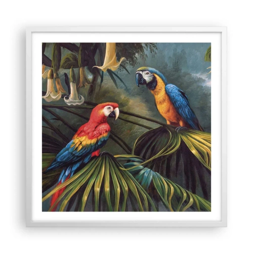 Poster in cornice bianca - Romanticità ai tropici - 60x60 cm