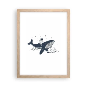 Poster in cornice rovere chiaro - Avventura nello spazio - 30x40 cm