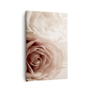 Quadro su tela - Stampe su Tela - Delicate rose in tonalità pastello del beige - 80x120cm - Nel cuore della rosa - Decorazione murale moderna per soggiorno e camera da letto ARTTOR