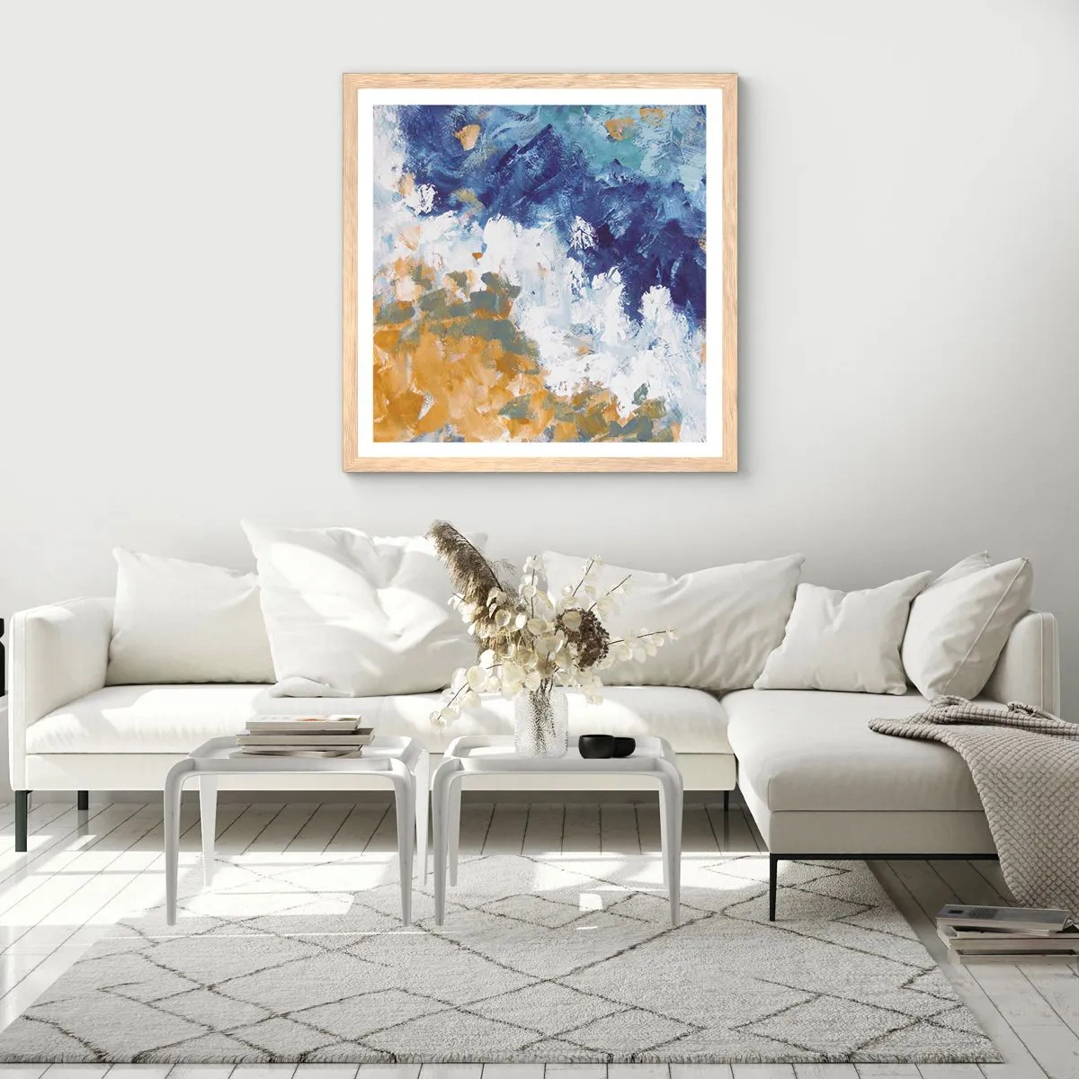 Poster in cornice rovere chiaro - La danza degli elementi - 40x40 cm